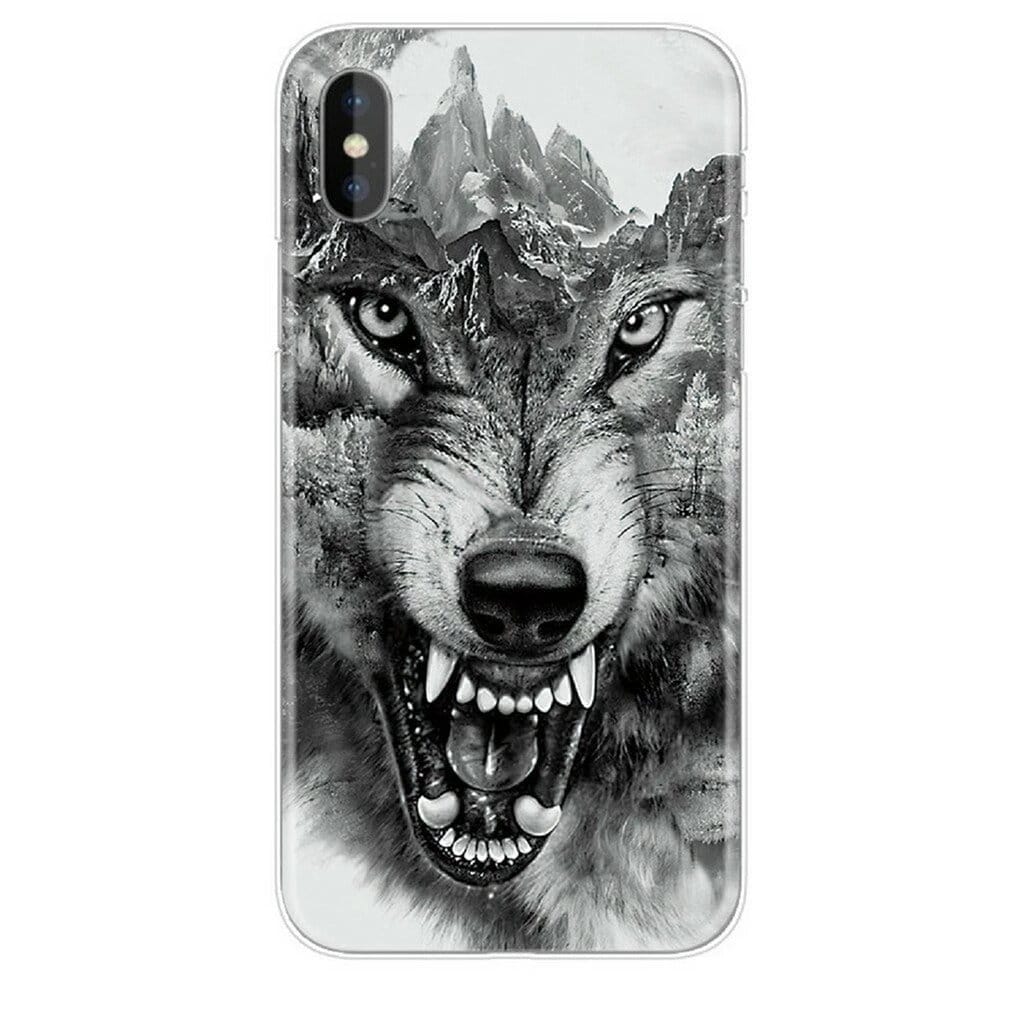 Coque Crystal iPhone 5/5S/SE Extra Fine Polygon Animals - Loup